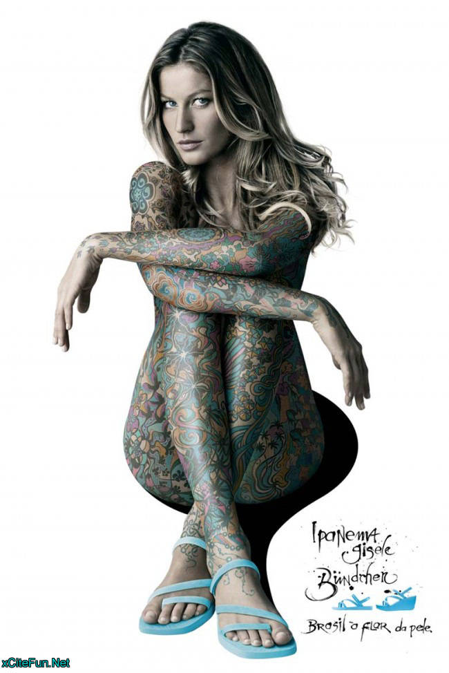 Gisele Bundchen's Full Body Tattoo - Perfect Advertisement : Global 