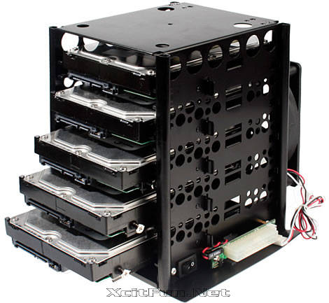 Black Aluminium HDD Storage Tower  Connect 5 IDESATA