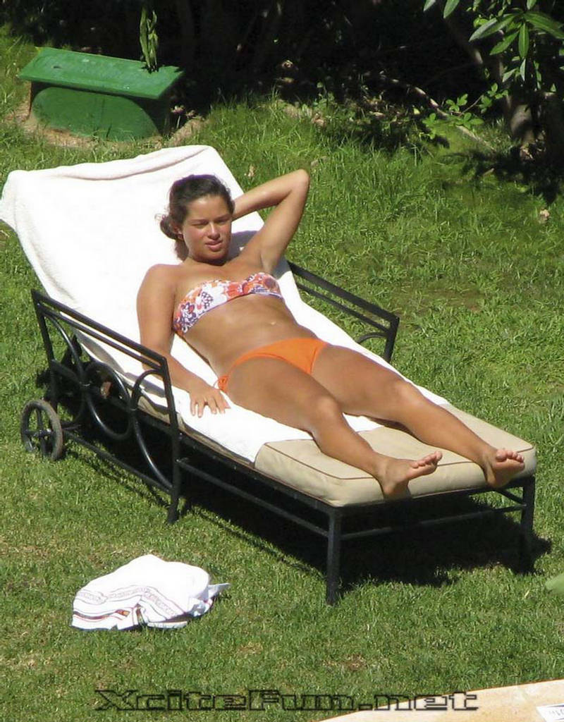 Ana Ivanovic in Bikini Soaking Up The Sun By Poolside 