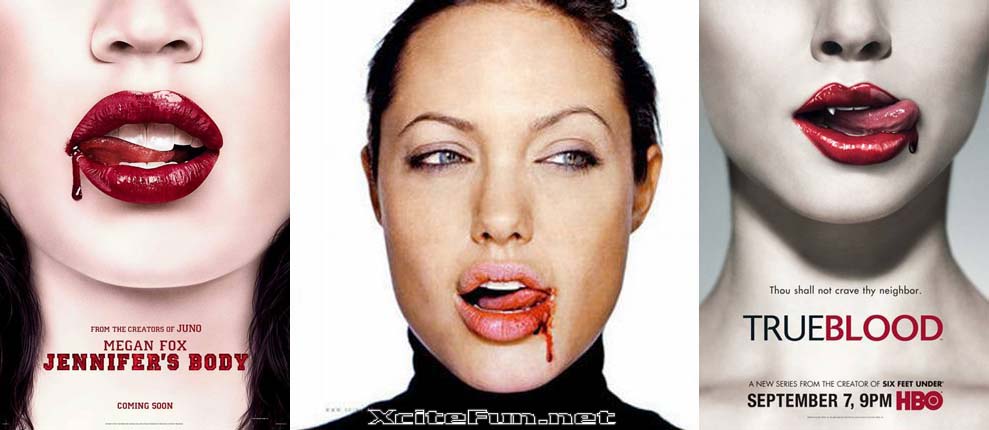 The Bloody Lips Series: Those hot lips belong to Megan Fox, Angelina Jolie.