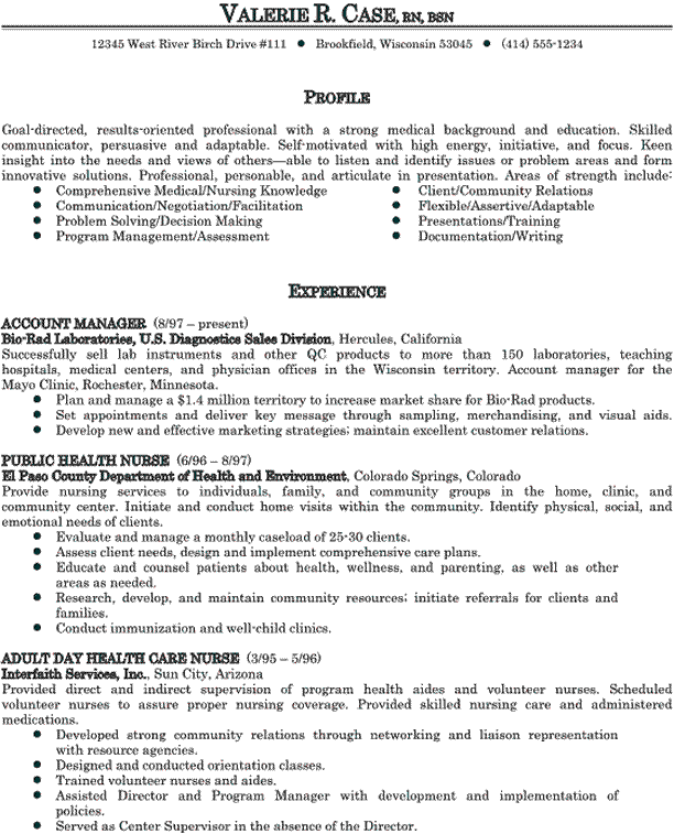 formats of cv. Example advance format