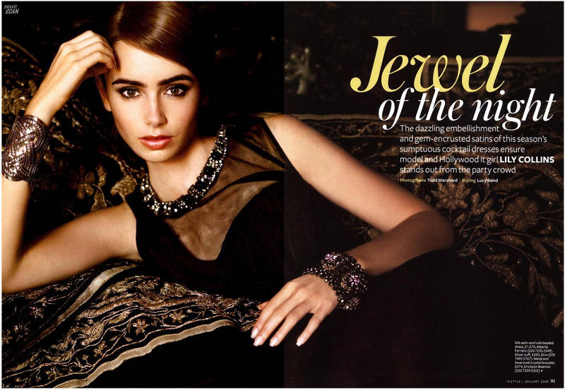Lily Collins Jewel of The Night  Fashion Photo Shoot