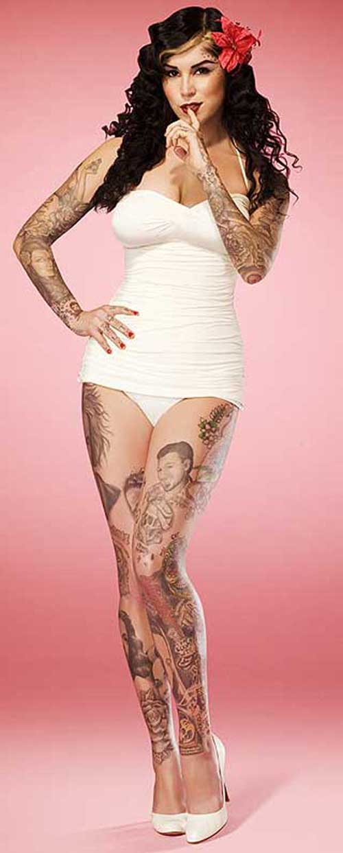 Kat Von D. owns her own make-up line on Sephora, created the Musink Tattoo