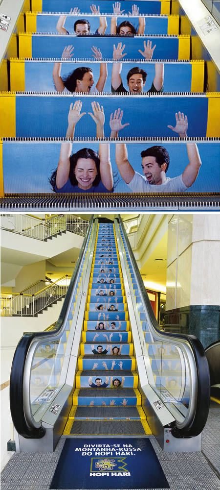 Escalator Ads A Unique Scrolling Display  Very Creative