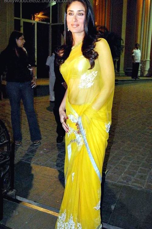 Kareena Luks Sexy in Yellow Sari Unseen