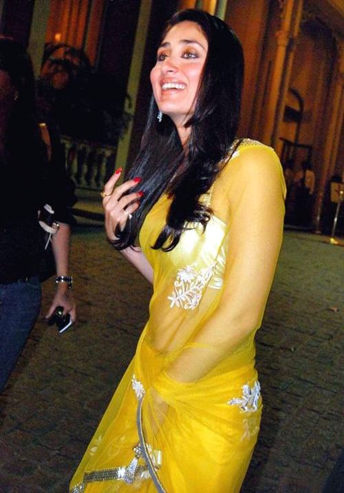 Kareena Luks Sexy in Yellow Sari Unseen