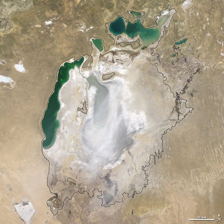 The Aral Sea which died after sometime