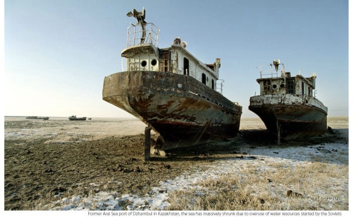 The Aral Sea which died after sometime