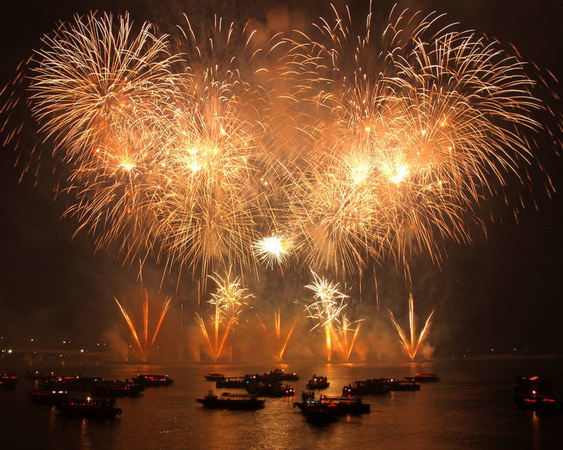 Sparkling Light Displays Of Fireworks