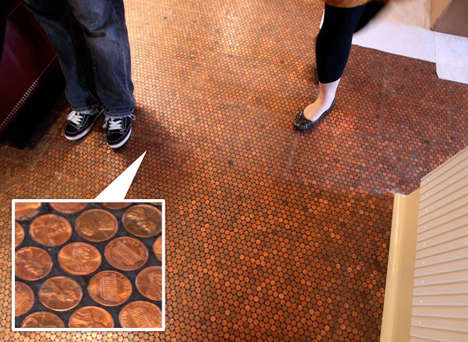 Amazing Floor Tiles made of Pennies