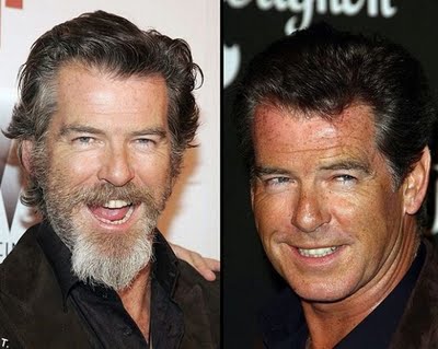Celebrities With and Without Bearded