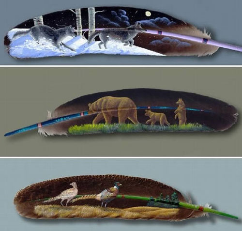 Feather Painting  Art on Feather