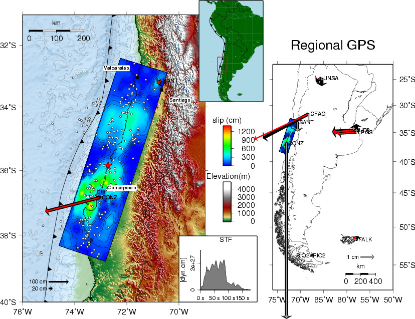 Map Of Chile Earthquake. Destructive Chile Earthquake