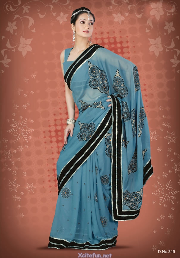 Resham embroidery Saree For Party Event