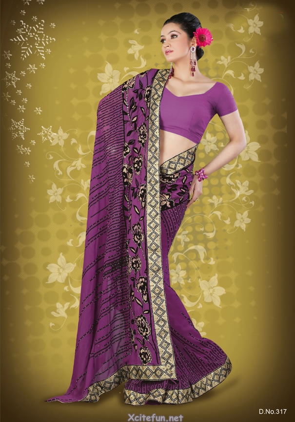 Resham embroidery Saree For Party Event