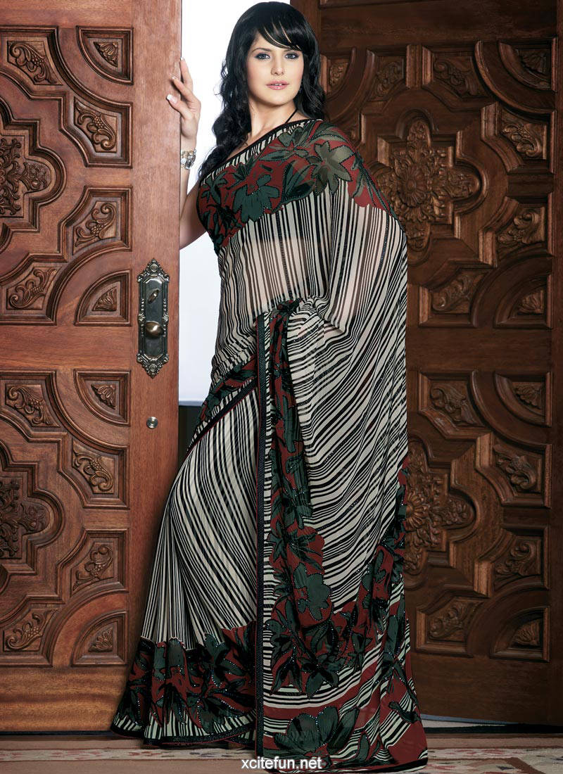 Zarine Khan Glorious Saree  HQ Images