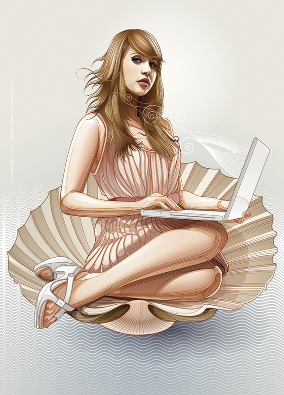 Vector Art Of Beautiful romantic girls