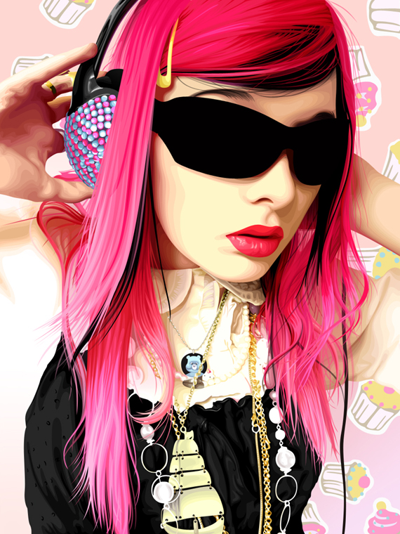 Vector Art Of Beautiful romantic girls