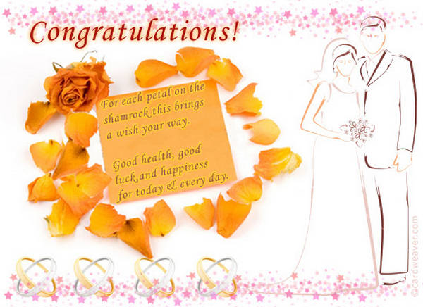 Wishing you the best from your life on your marriage Wedding Wish Cards