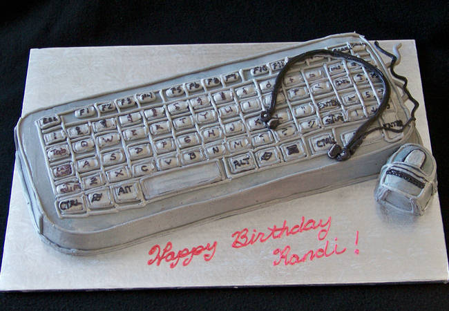 keyboard birthday cake