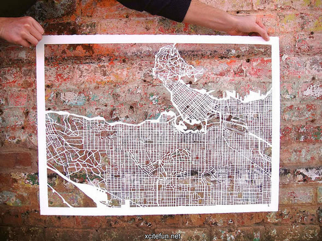 Insanely Intricate Paper Cut Maps - Unbelievable Map Art - XciteFun.net