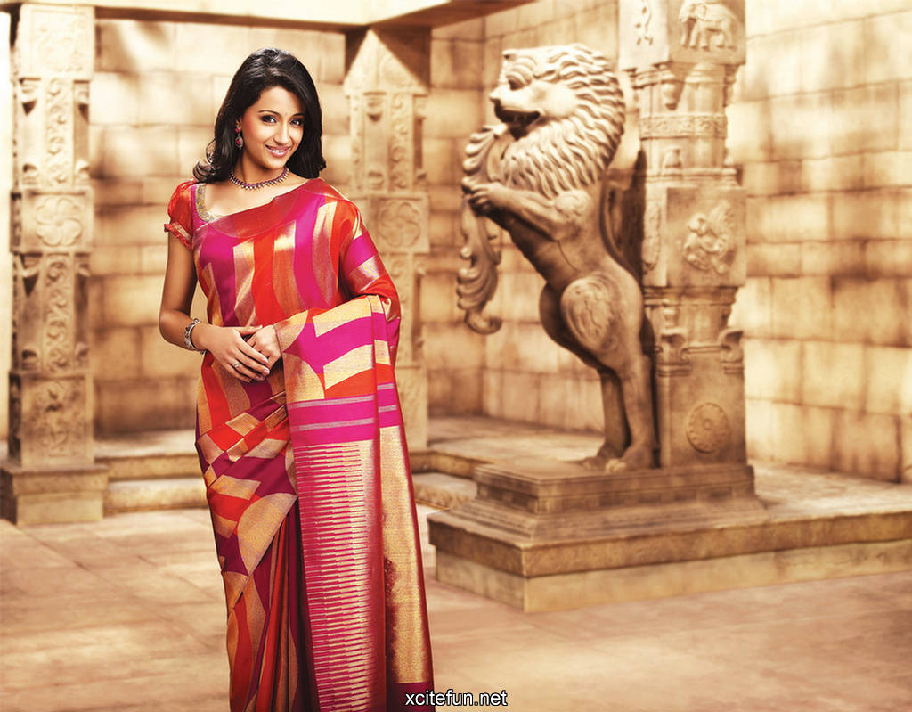 Trisha Krishnan Wallpapers In Traditional Saree - XciteFun.net