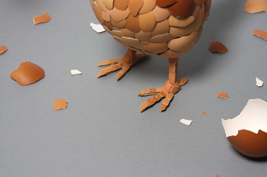 Eggshells Chicken Impressive Sculpture