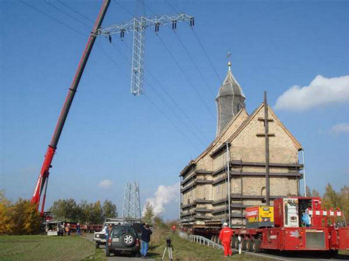 Church Was Moved by Trucks