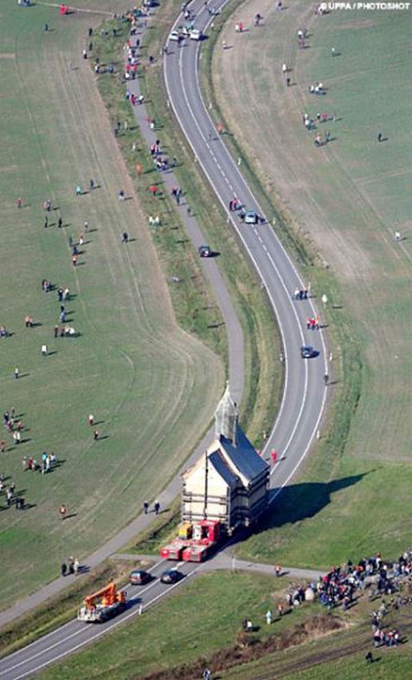 Church Was Moved by Trucks