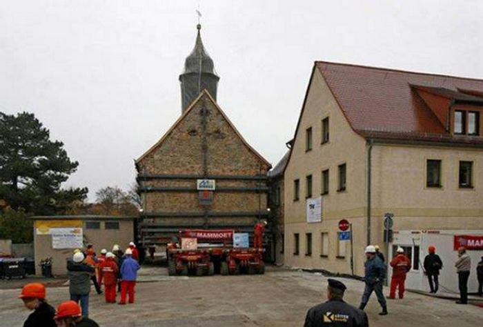 Church Was Moved by Trucks