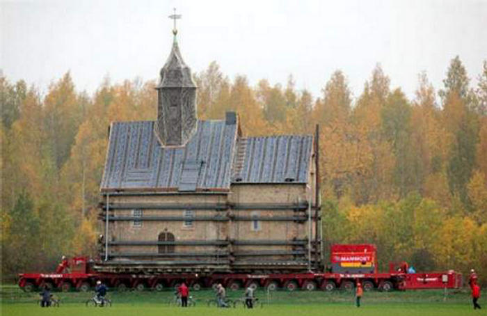 Church Was Moved by Trucks