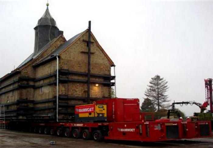 Church Was Moved by Trucks