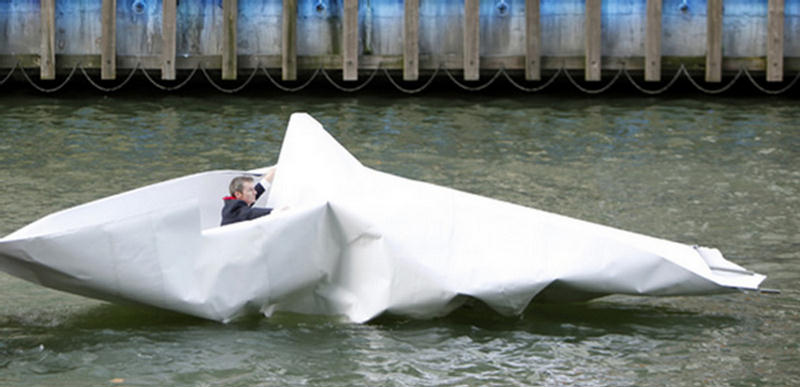 Artist Sails Made a Giant Boat With Paper