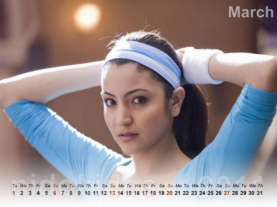 Model and Actress Anushka Sharma Calendar 2011