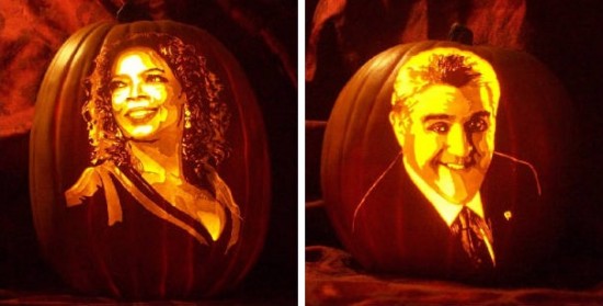 Pumpkin Carved Realistic Portraits
