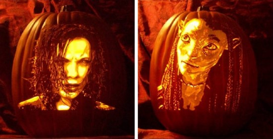 Pumpkin Carved Realistic Portraits