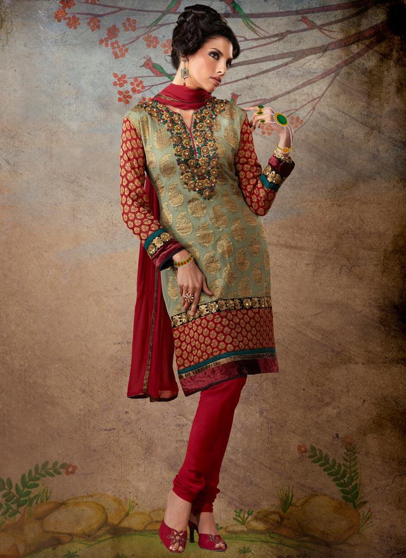 Indian Party Wear Churidar Salwar Kameez Suit