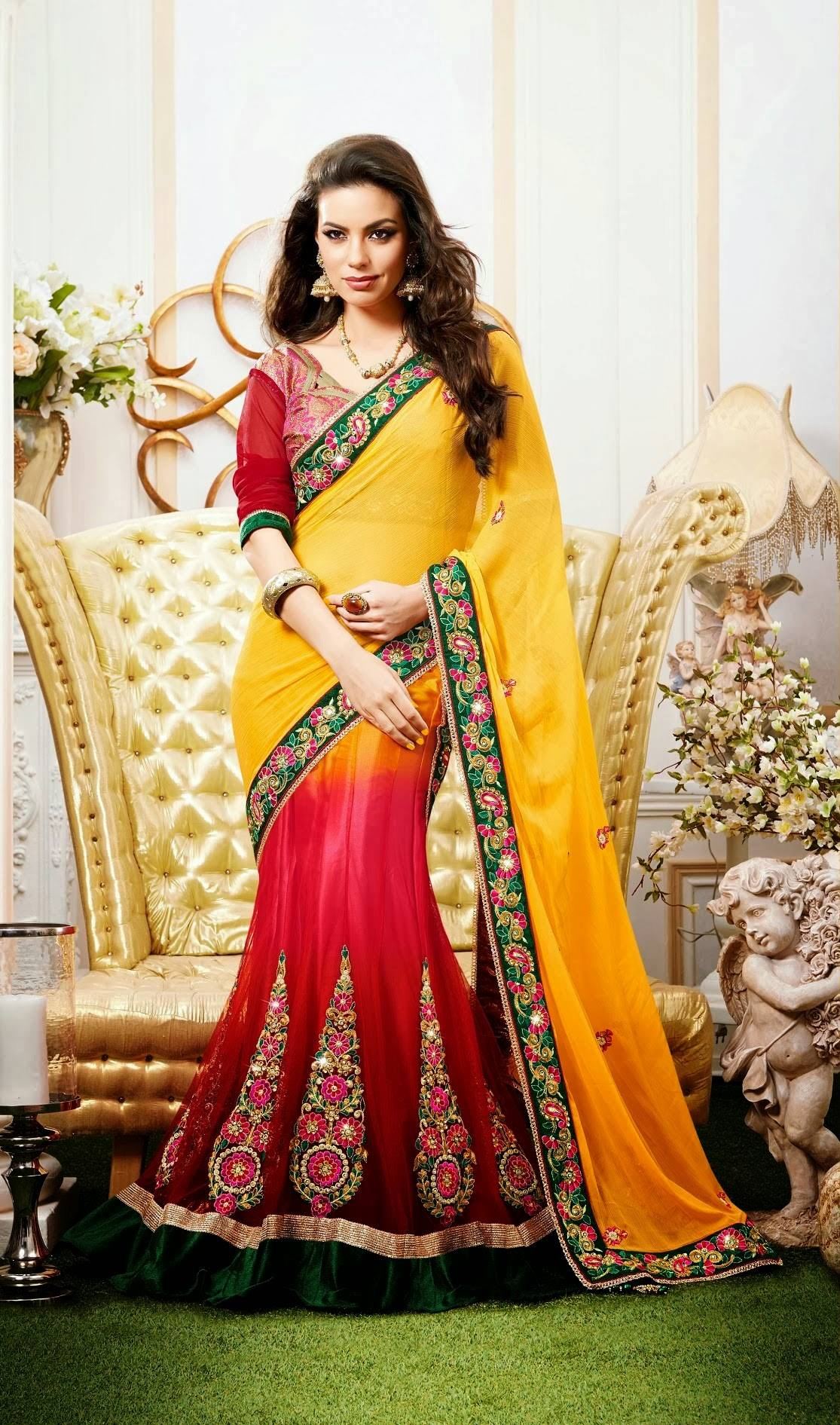 Fancy Pallu Saree For Engagement Day - XciteFun.net1115 x 1891