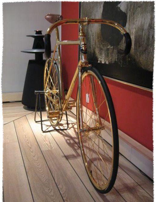 Rare Golden Bicycle.....Madeup of 24C Gold