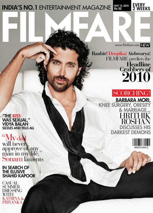 Hrithik Roshan May 2010 Filmfare Magazine Cover Scan