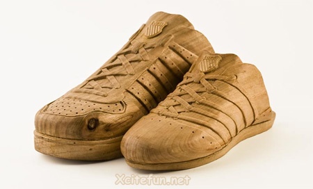 Hand Carved Wooden Sneakers - XciteFun.net