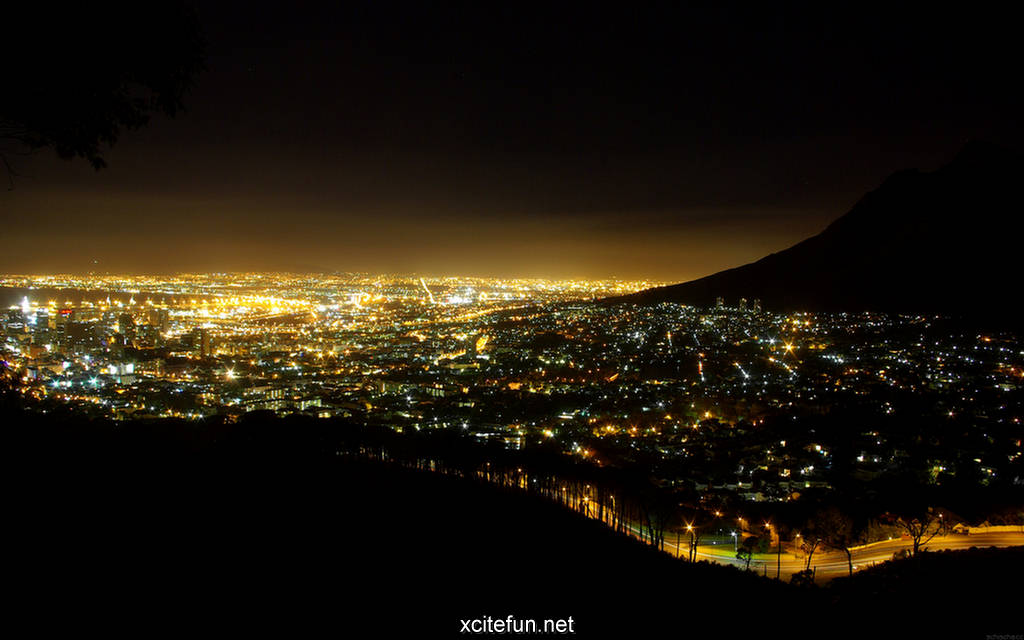 lampu malam hill perkotaan suasana ciudades langit capetown kapstadt metropolis xcitefun senja bumi atmosfer horison penerangan kegelapan fajar fenomena panoramas