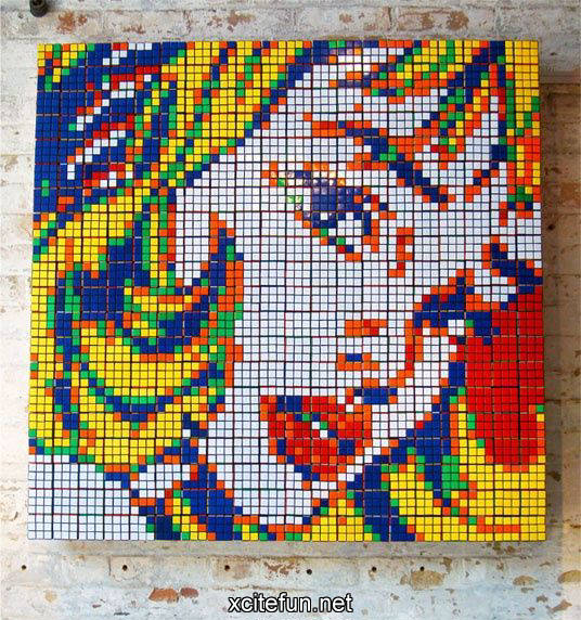 Rubik Cubes Portraits - Twisted Artworks - XciteFun.net