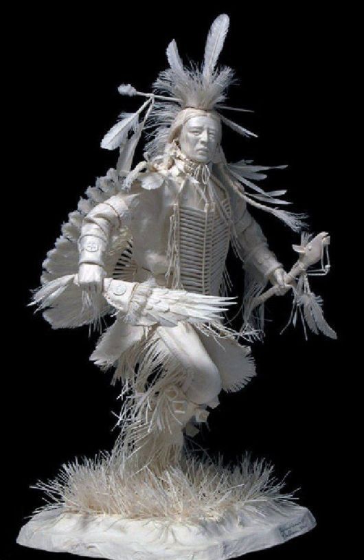 Paper Sculptures of Native American Scenes - XciteFun.net