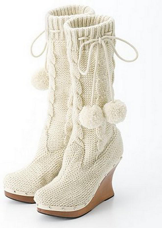 knitted high boots