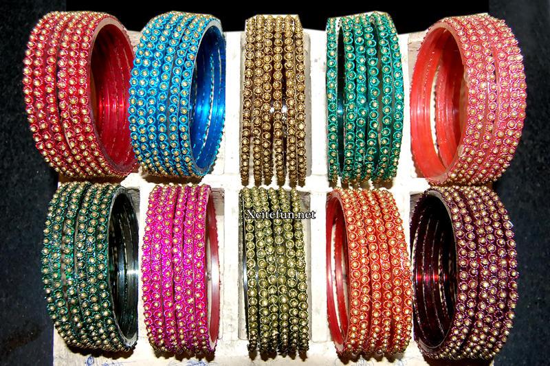 Crystal Glass Stone Bangle Set For Eid - XciteFun.net