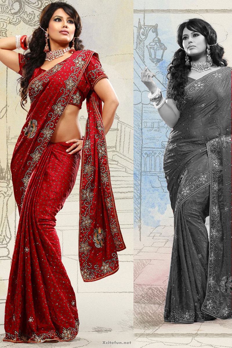Bollywood Embroidery Indian Celebrity Sarees
