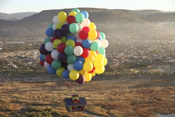 UP Movie Flying House In Real Life - XciteFun.net