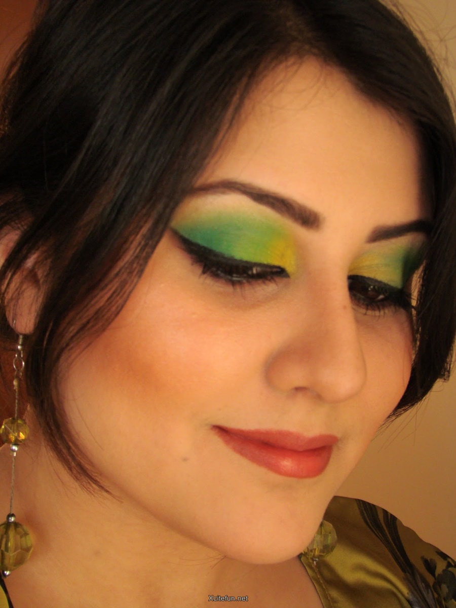 Green Smokey And Shimmery Eye Makeup - XciteFun.net