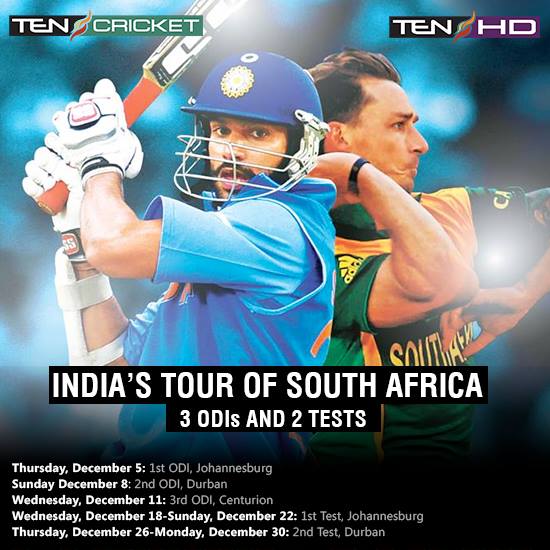 India Tour of South Africa Match Timing Schedule